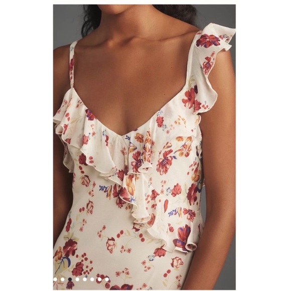 Anthropologie Let Me Be Sleeveless Ruffle Maxi Dress 6P NWT - Picture 4 of 12